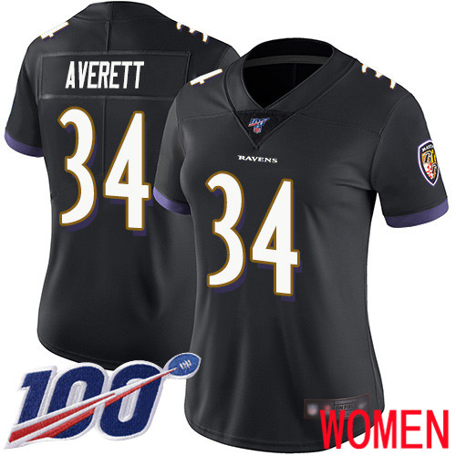 Baltimore Ravens Limited Black Women Anthony Averett Alternate Jersey NFL Football 34 100th Season Vapor Untouchable
